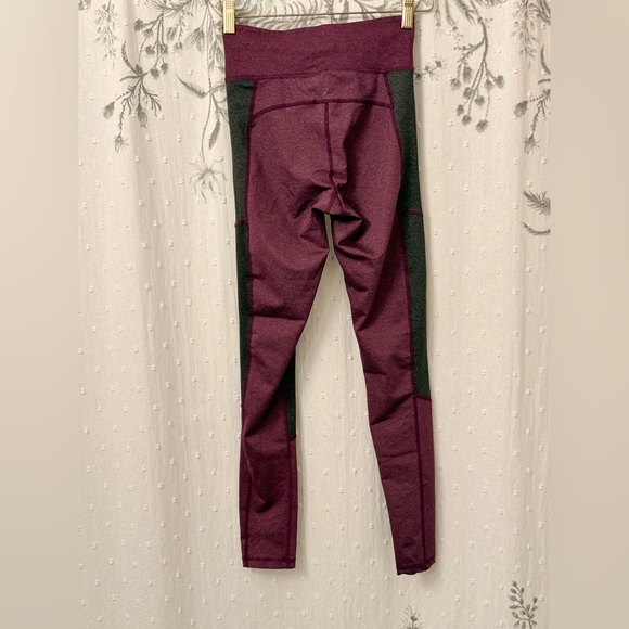 adidas Women's Burgundy and Charcoal Leggings - Picture 5 of 5